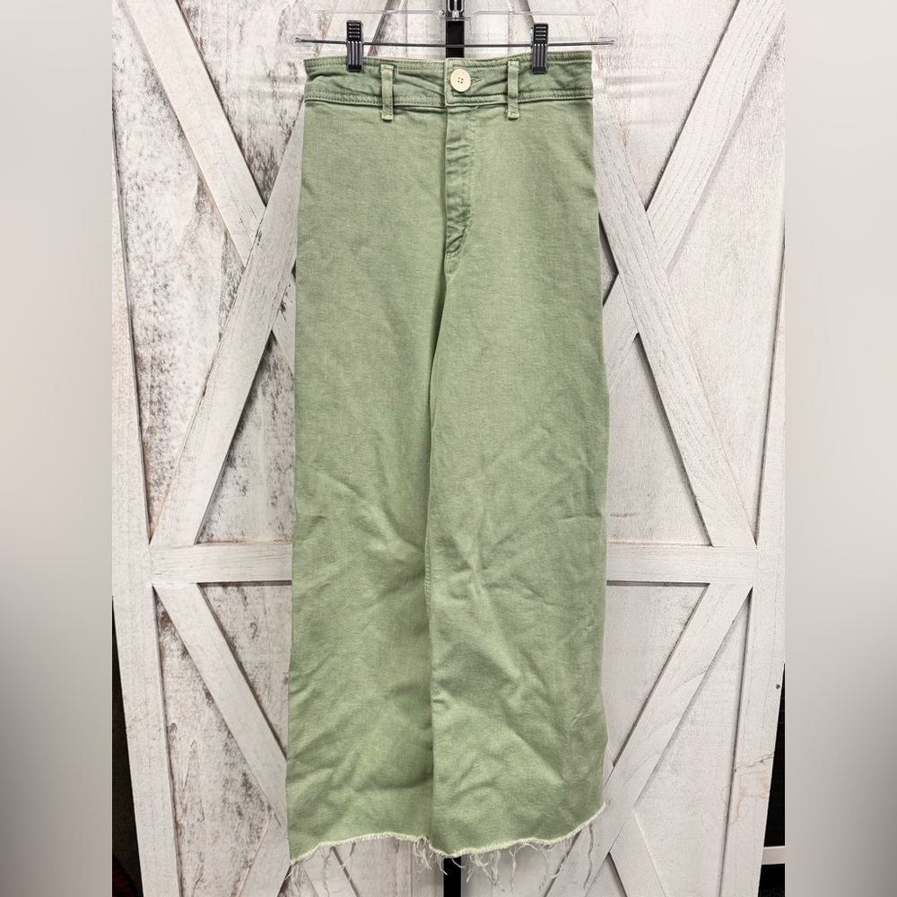 Zara Green Flare Wide Leg Jeans - Picture 5 of 8